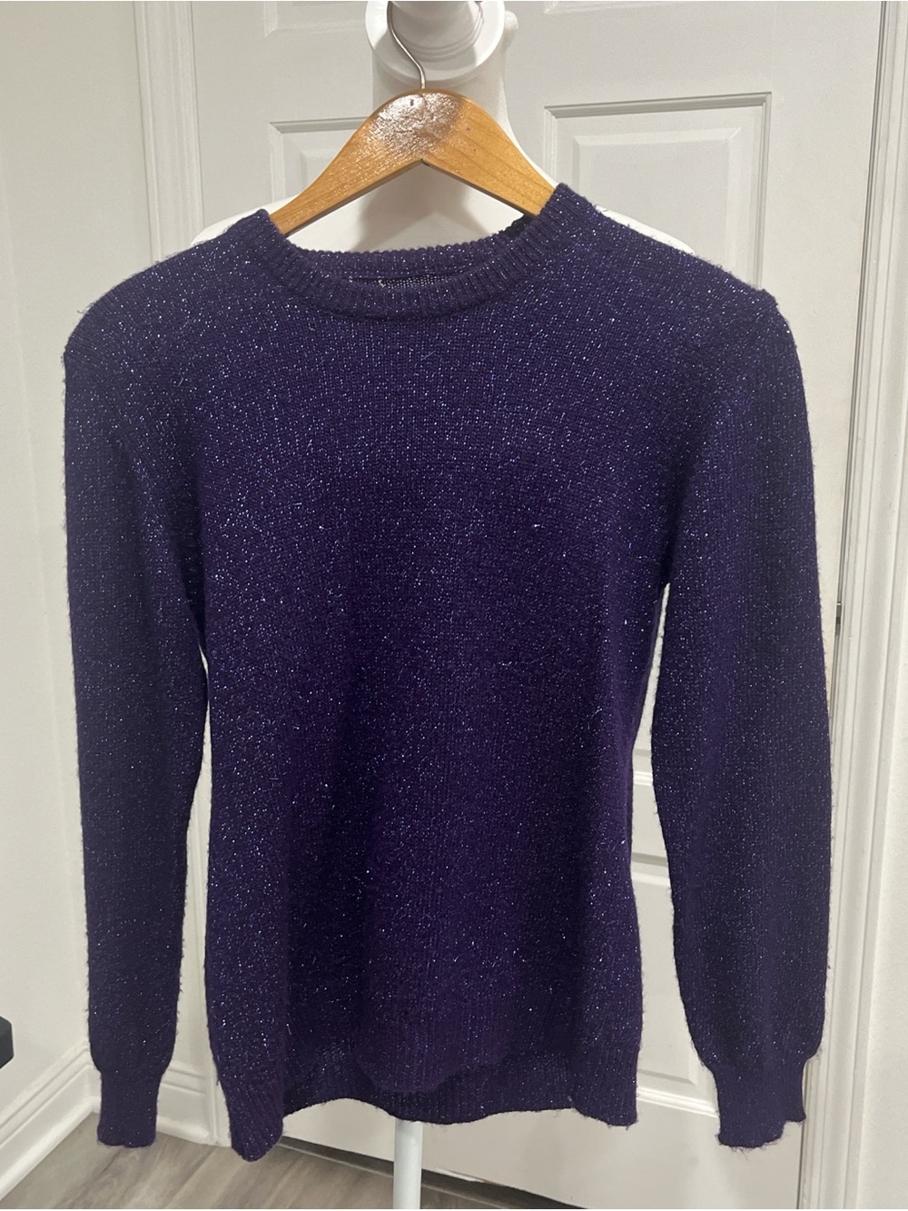 Purple Glittery Women’s Crewneck Sweater